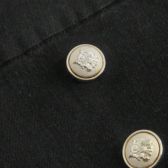 👍 Black Denim Buttoned Women's Shorts 👍 - Picture 4 of 8